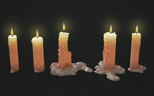 candle pack 3D Model .c4d .max .obj .3ds .fbx .stl .blend 