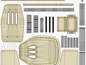 school desk 3D 模型