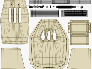 school desk 3D 模型