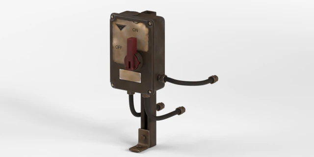 industrial power switch 3D Model .c4d .max .obj .3ds .fbx .stl .blend 