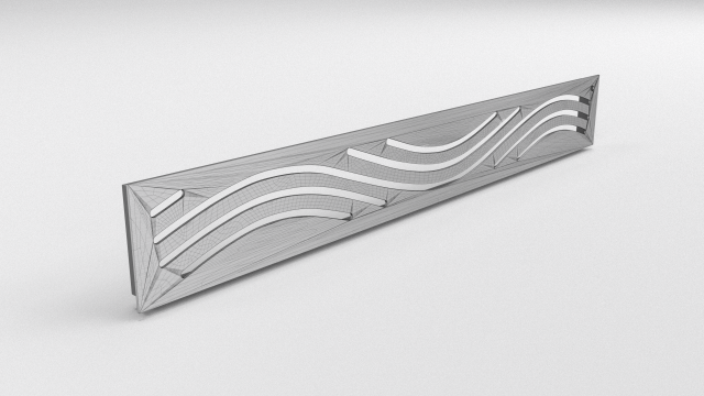 ventylation grid type wave 3D Модель .c4d .max .obj .3ds .fbx .stl .blend 
