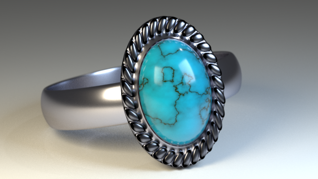 ring with a precious stone 3D Model .c4d .max .obj .3ds .fbx .stl .blend 