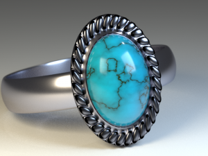 ring with a precious stone 3D मॉडल