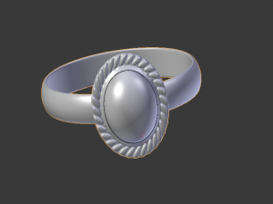ring with a precious stone 3D Model