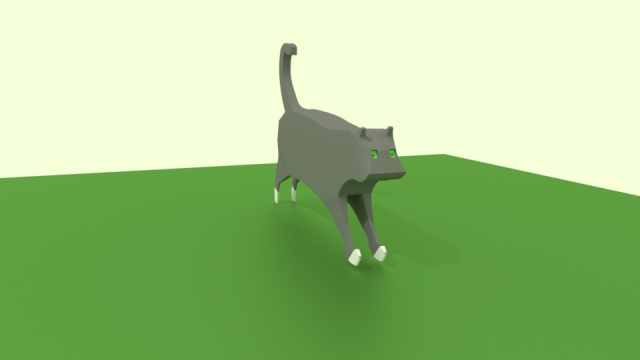 low poly black cat 3D 모델 .c4d .max .obj .3ds .fbx .stl .blend 