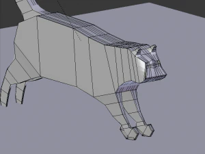 chat noir low poly Modèle 3D