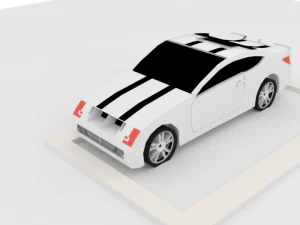 low poly racing car 3D Model