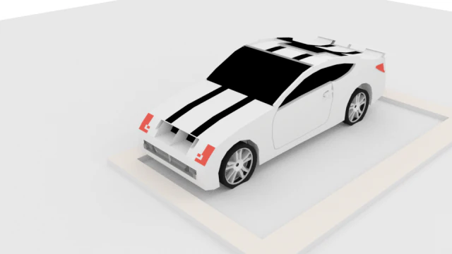 low-poly car 3D Model .c4d .max .obj .3ds .fbx .stl .blend 
