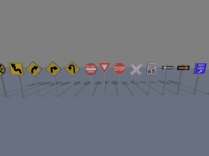 street signs pack 3D Model