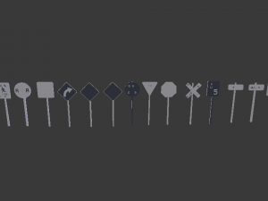 street signs pack Model 3D