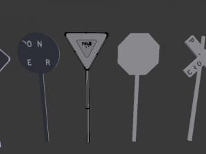 street signs pack Model 3D