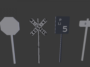 street signs pack Model 3D