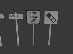 street signs pack Model 3D