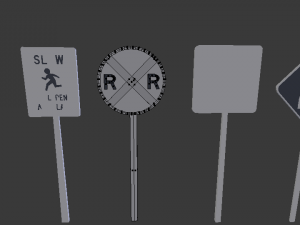 street signs pack Model 3D