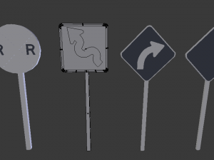 street signs pack Model 3D