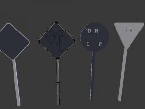 street signs pack Model 3D