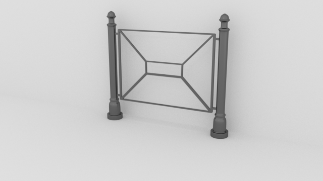 street fence 3D Modell .c4d .max .obj .3ds .fbx .stl .blend 