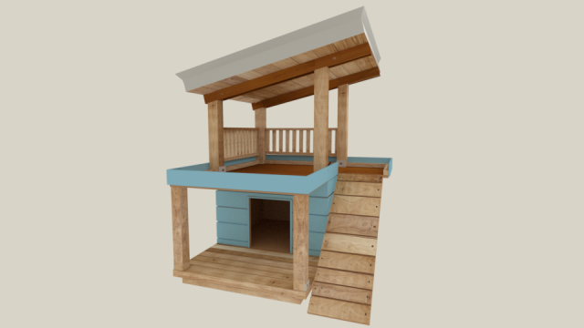 3d dog house 3D Модель .c4d .max .obj .3ds .fbx .stl .blend 