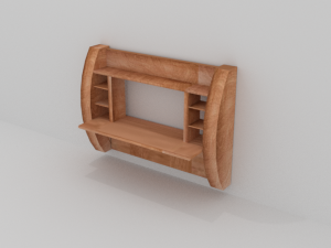 wall desk 3D मॉडल