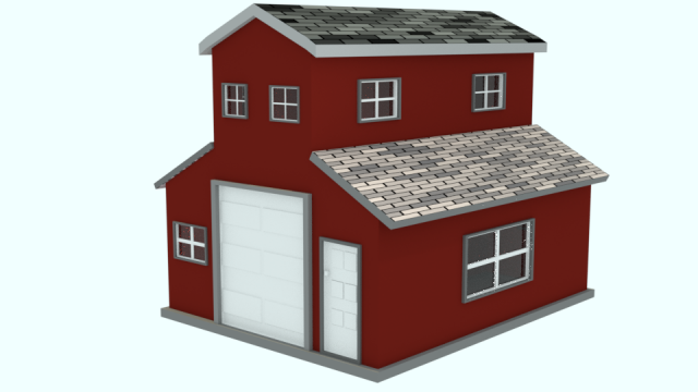low poly house 3D 모델 .c4d .max .obj .3ds .fbx .stl .blend 