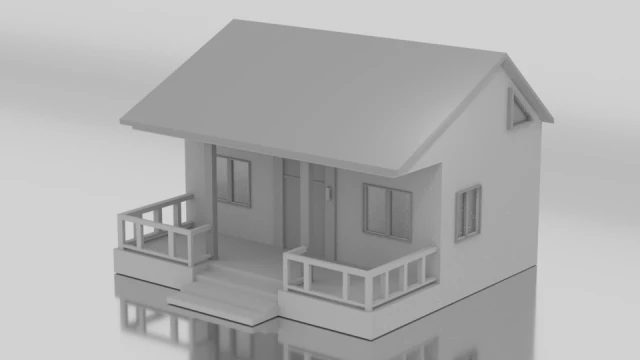 modern 3d house 3D Model .c4d .max .obj .3ds .fbx .stl .blend