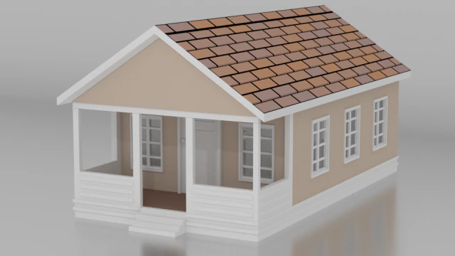 simple house model 3D Model .c4d .max .obj .3ds .fbx .stl .blend 