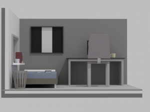 3d low poly room 3D मॉडल