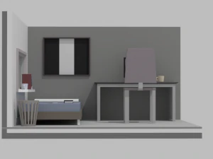 3d low poly room 3D Model