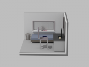3d low poly room 3D मॉडल