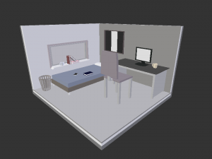 3d low poly room 3D मॉडल
