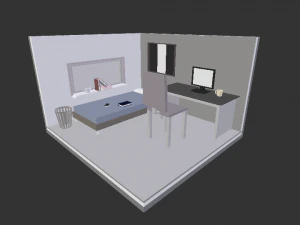 3d low poly room 3D Model