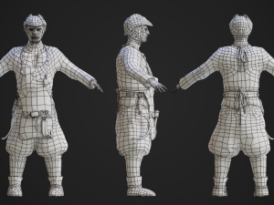 realistic elder farmer character 3D Model