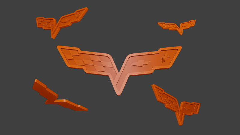 Chevrolet corvette logo Modello 3D .c4d .max .obj .3ds .fbx .stl .blend