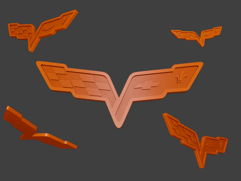 Marchio della corvetta Chevrolet Modello 3D