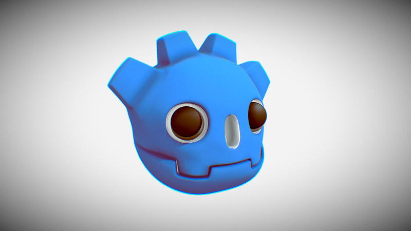 Godot Logo Head Model 3D .c4d .max .obj .3ds .fbx .stl .blend 
