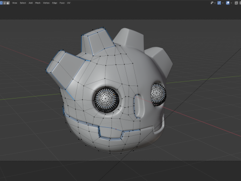 Godot Logo Head Model 3D