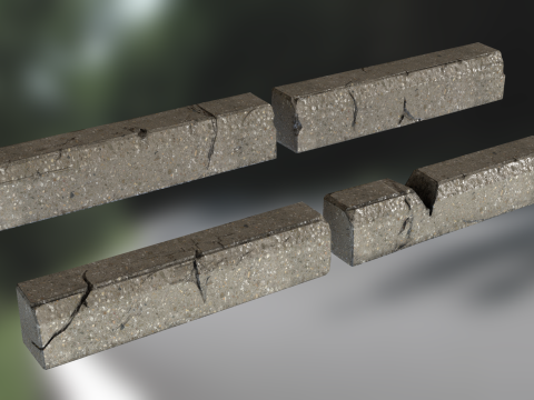 Curbstone game ready 3D Model