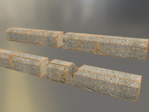 Curbstone game ready 3D Model
