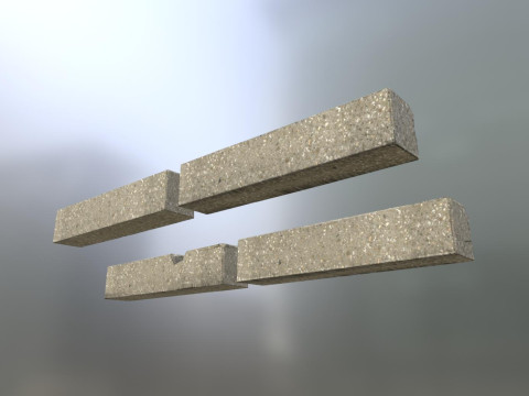 Curbstone game ready 3D Model