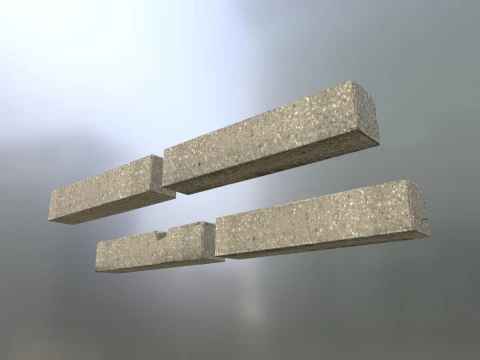 Curbstone game ready 3D Model