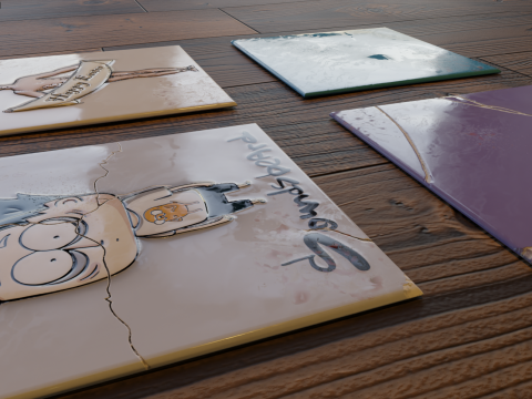 Kitchen backsplash tiles templates-generator 3D मॉडल