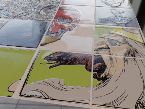 厨房后挡板瓷砖系列 3 3D 模型