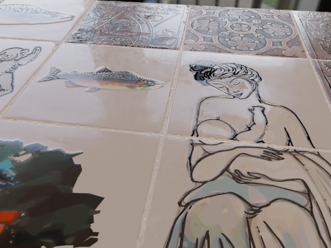 Kitchen backsplash tiles collection pack 4 Modello 3D