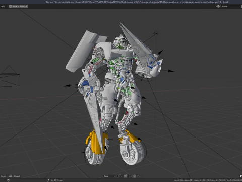 Trasformatore a scorrimento laterale Modello 3D