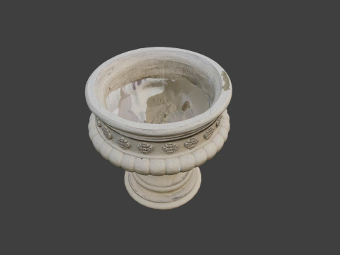 Large flower pot 5 lods 3D Model