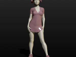 फ़ुटबॉल चीयरलीडर 3डी प्रिंट मॉडल 3D प्रिंट मॉडल