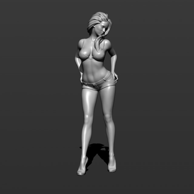 of a woman in shorts free 3d print model 3D 프린트 모델 .c4d .max .obj .3ds .fbx .stl .blend 