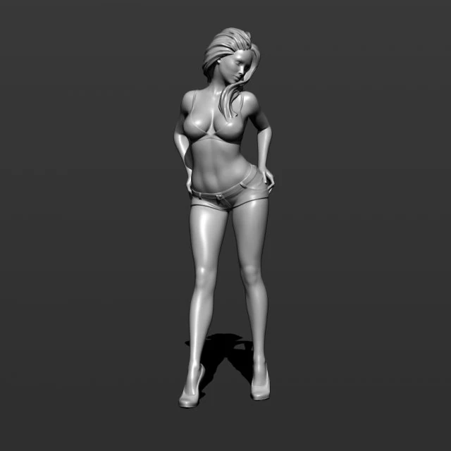 of a woman in shorts free 3d print model 3D Print Model .c4d .max .obj .3ds .fbx .stl .blend 
