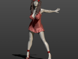 girl with a bow 3d print model 3D Druckmodell