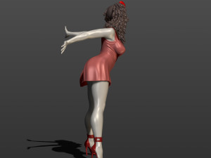 girl with a bow 3d print model 3D Druckmodell